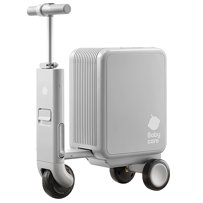 babycare电动行李箱智能拉杆箱可坐骑登机旅行箱男女骑行箱 20英寸时光银