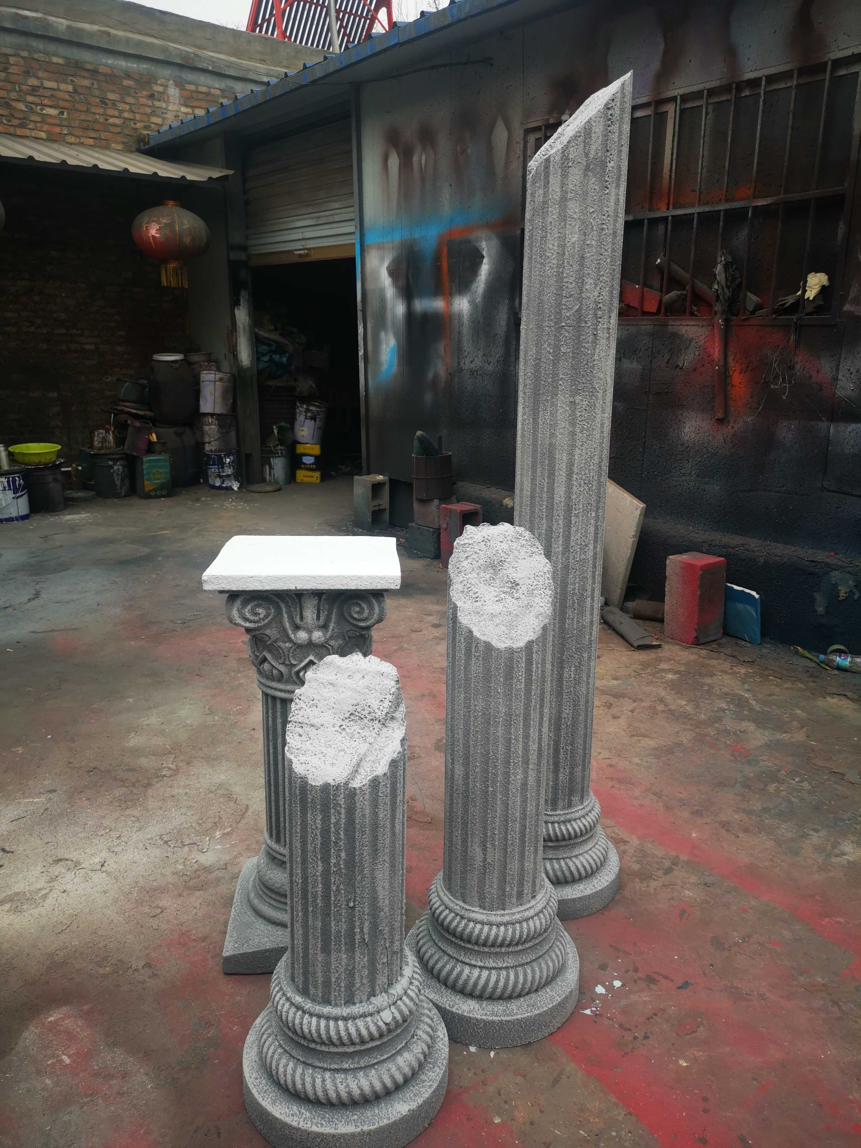 接运猫定制罗马柱泡沫仿真石柱摄影实景影棚橱窗装饰罗马柱造景舞台剧