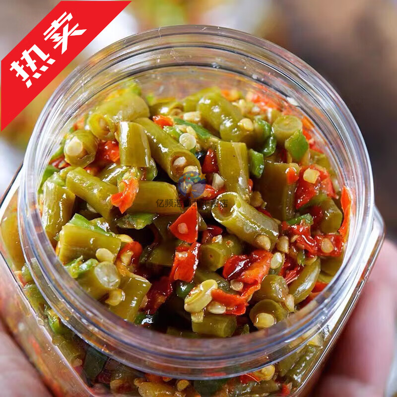堂家巷子香辣酸豆角湖南老牌子彩椒酸辣豆角開(kāi)胃壇子腌制下飯菜 彩椒酸豆角3瓶