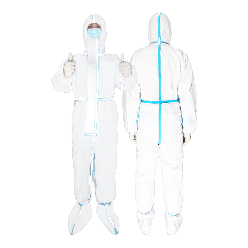 藏百年一次性 防護服新 無(wú)菌型帶帽隔離衣連體連身式全身服均碼 防護服160-180cm