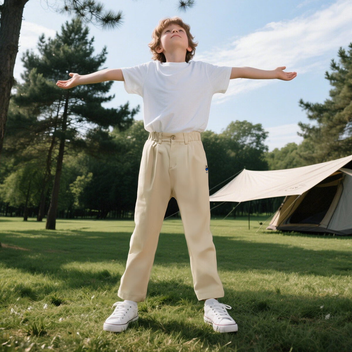 马骑顿（MQD）MQD童装男大童夏季款潮酷百搭基础休闲裤 卡其 160 cm