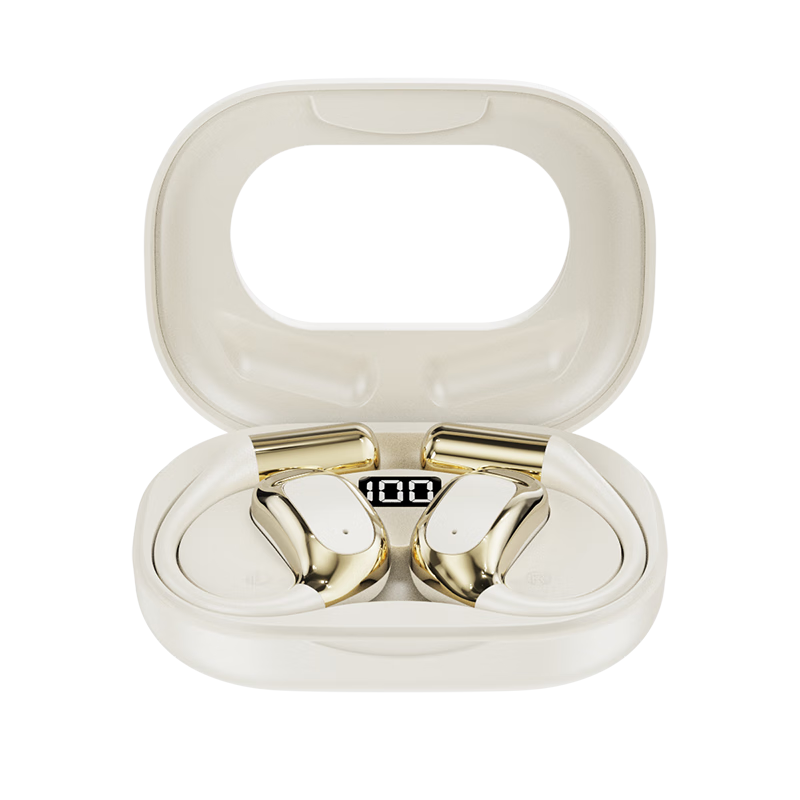 纽曼（Newmine）【2025最新款】挂耳式蓝牙耳机骨传导概念开放式耳夹不入耳超大电量续航运动通话运动跑步手机通用 肤色丨HiFi重低音丨超长续航