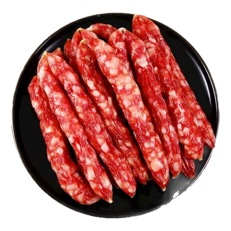广式广味腊肠商用广味腊肉广东特产甜煲仔饭专用甜肠香肠风干散装 半斤广式腊肠