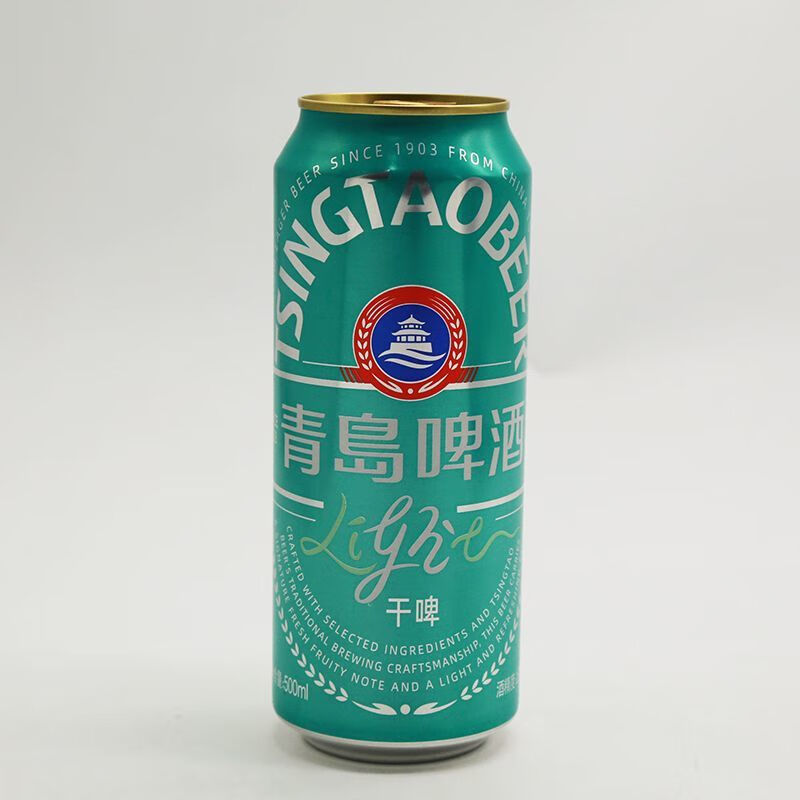青岛啤酒;tsingtao青岛干啤青岛啤酒500ml5罐听装整箱原麦汁浓度8度