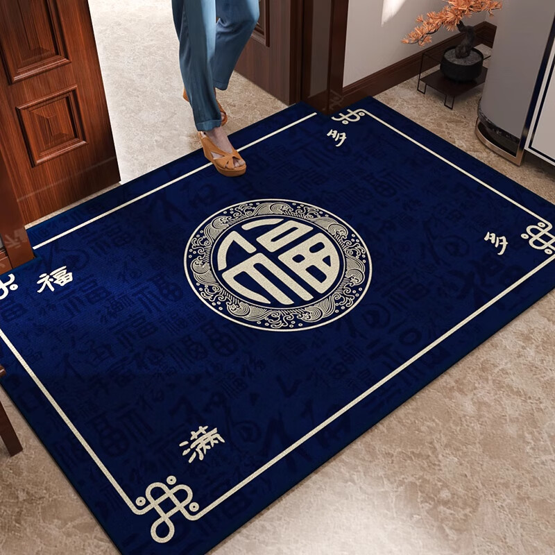 季象圈绒入户门地垫轻奢高级感进户门口防滑垫客厅卧室门家用脚垫子 QR-Y福满门-1001 60x90cm