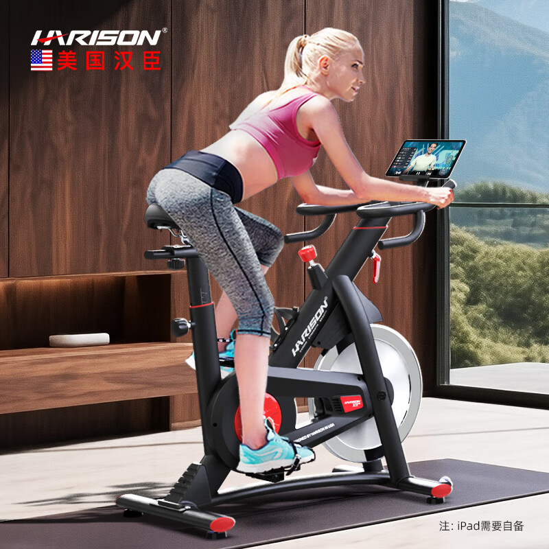 HARISON汉臣智能磁控动感单车家用静音健身单车室内自行车健身器材 26斤飞轮组/无极变速/X11TECH黑