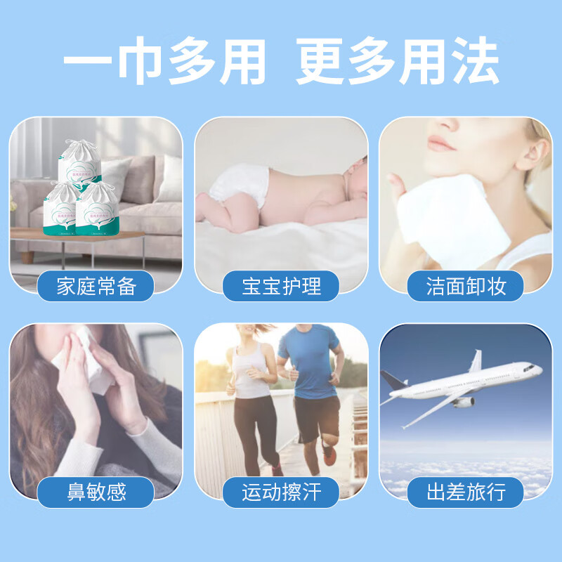 江赫医用洗脸巾美容巾械字号加大加厚医美术后洁面巾植物纤维卷巾卷筒 医疗级生产【60抽/卷】3卷 洗脸擦手护理身体洁面护理棉柔巾