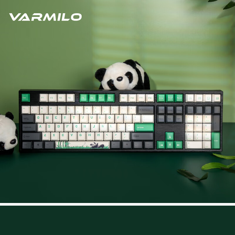 阿米洛三模熱插拔機(jī)械鍵盤(pán) 游戲鍵盤(pán) 無(wú)線鍵盤(pán) 辦公鍵盤(pán) 熊貓-108鍵-三模熱插拔 雛菊黃L機(jī)械軸