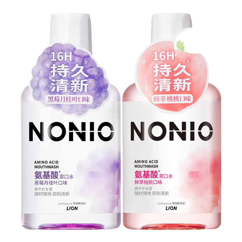 ʨ����Lion��NONIO ����������ˮ ��0�ƾ������� �ºͲ��̼� �־������Կ�ˮ ����450ml*1+��ݮ�¹�Ҷ450ml*1 58Ԫ