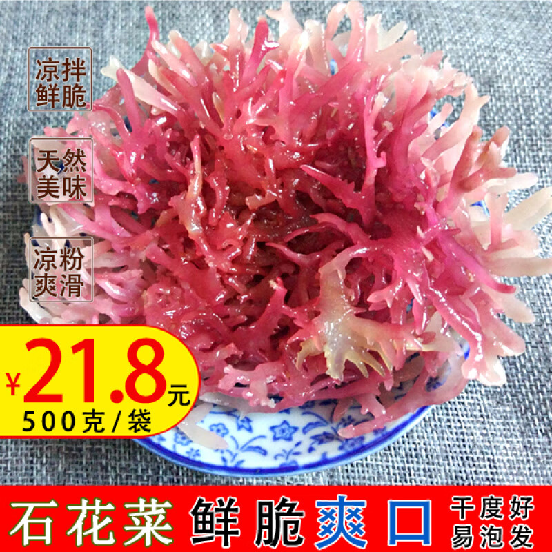 恒洋鲜 鲜新鲜石花菜 500g麒麟菜珊瑚草海藻龙须菜海石花海冻菜红藻