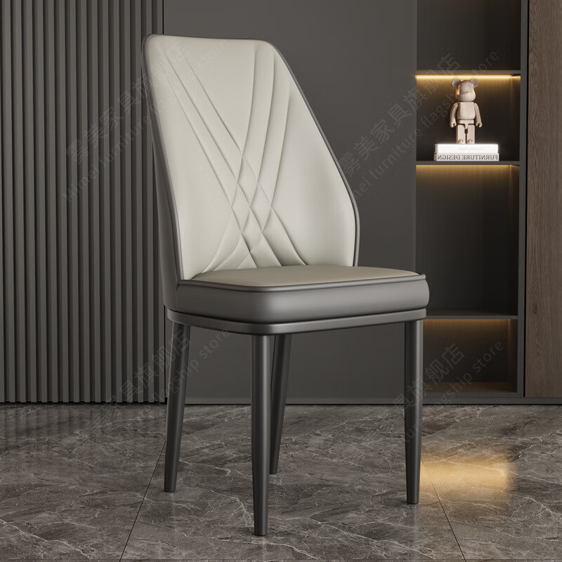 金格羽创意家居北欧轻奢家用简约现代餐厅靠背休闲其他日杂小件 双灰黑腿 2把