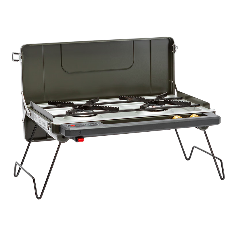 燒烤世家火狐戶外爐具露營全套裝備野外炊具燒烤架爐便攜防爆分體式卡式爐 火狐(綠)+大烤盤+千滋鍋具+網(wǎng)格桌+藍(lán)包+230g氣罐*4