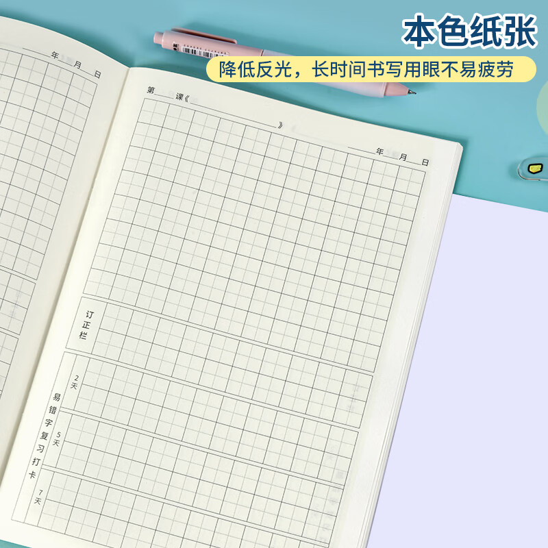 维克多利艾宾浩斯听写本16k语文田字生字英语学生专用语文英语错字积累打卡本听写复习 艾宾浩斯-生字听写【5本装】