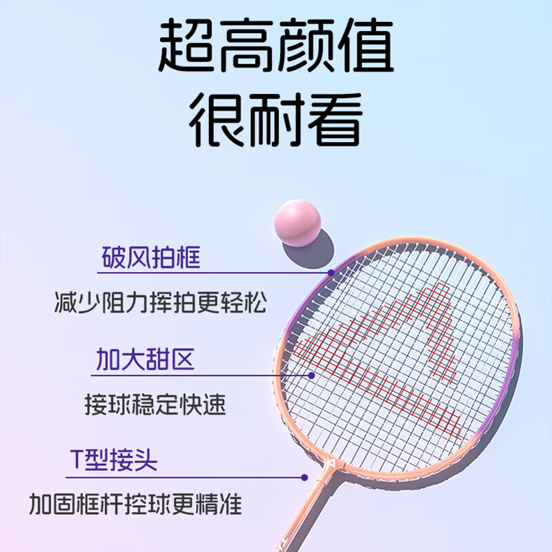 匹克(PEAK)羽毛球拍超轻对拍攻守平衡成人学生练习球拍耐打铝合金初学者入门 【初学进阶】紫/绿双拍丨耐打3球 羽毛球拍套装