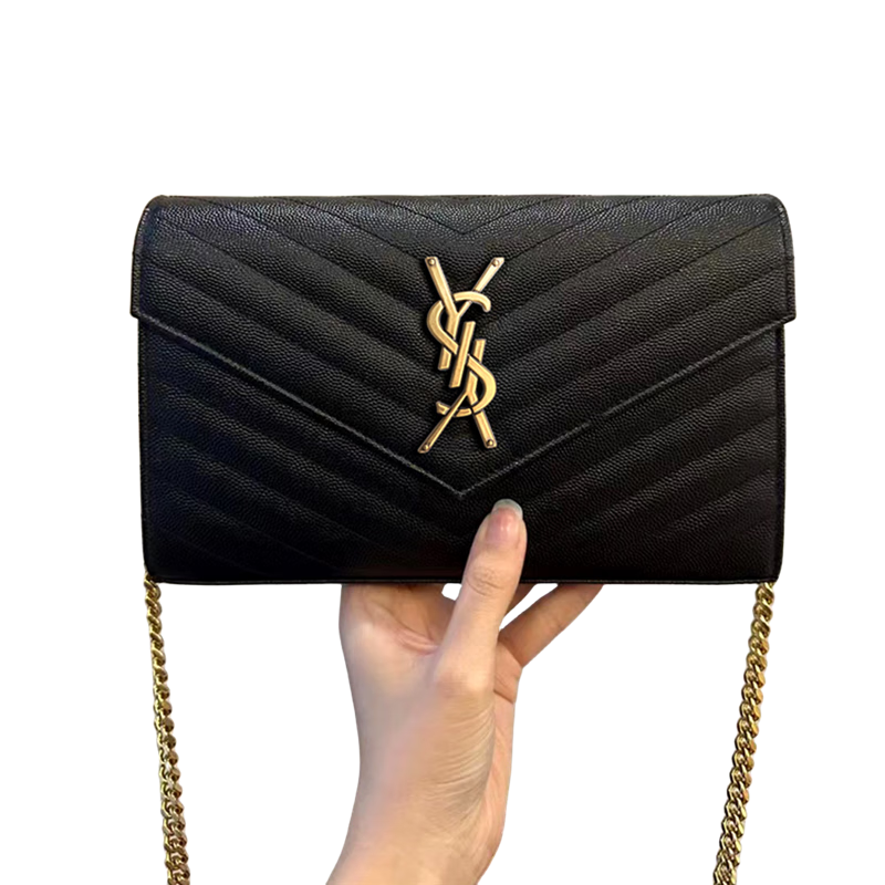 杨树仓专柜林香港包2025信封黑色潮牌斜挎金标香港现货新款包 链 *7*14