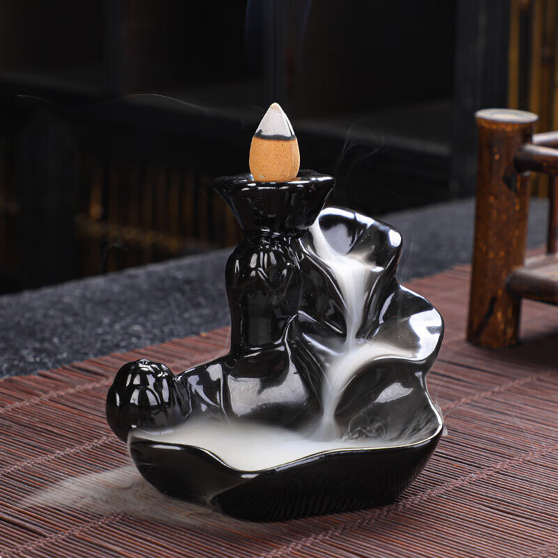 三维工匠倒流香家用室内沉香熏香炉创意摆件倒流香炉香薰除臭的 混合 60粒【+步步莲花炉】