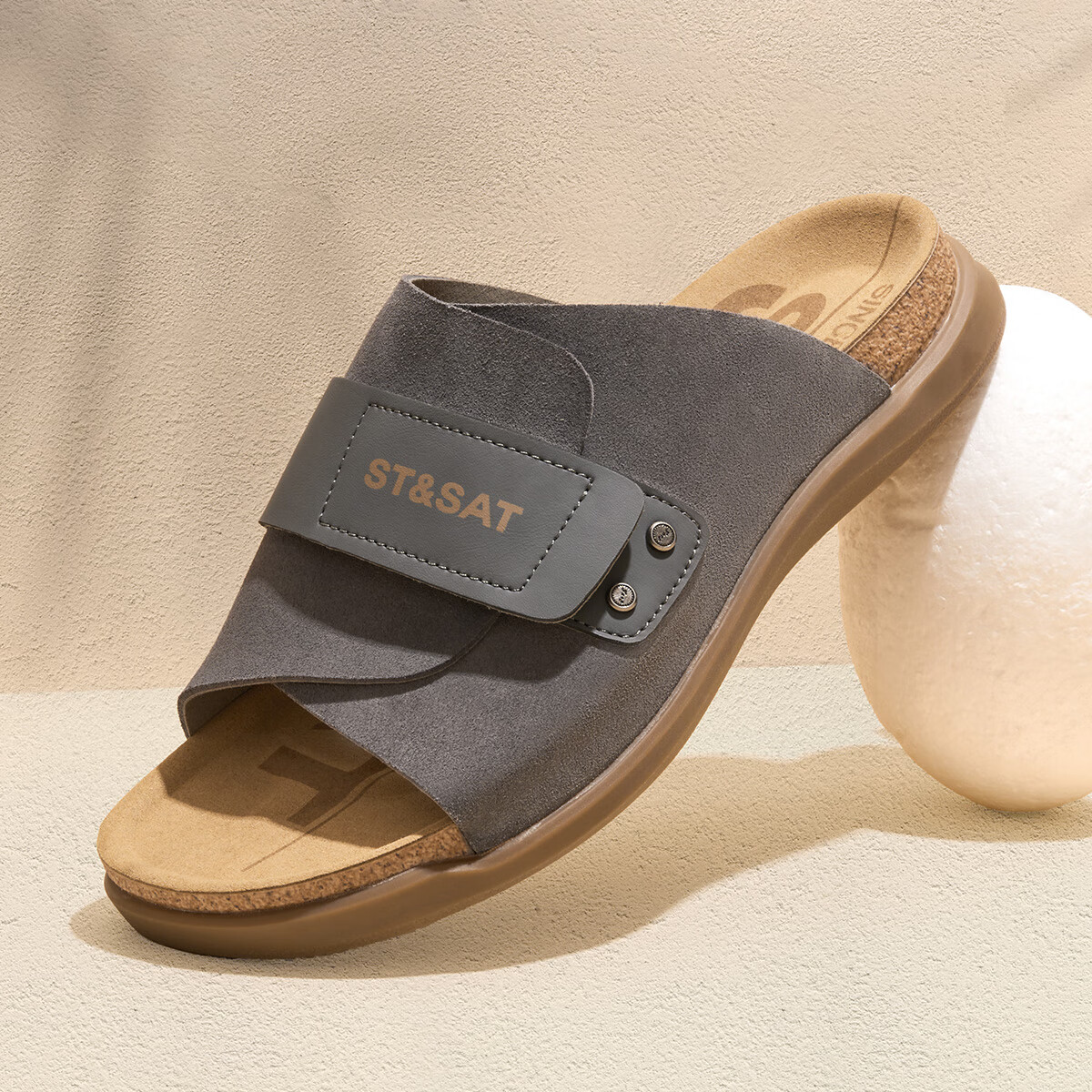 星期六男鞋海边沙滩拖鞋夏季外穿高级感魔术贴休闲凉鞋运动凉拖鞋