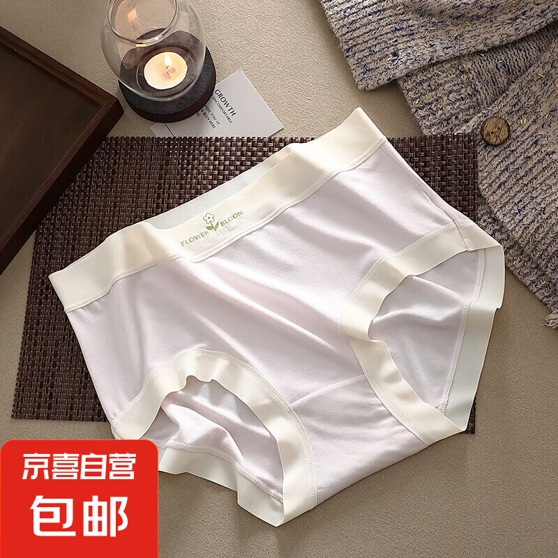 CariaKnar 莫代尔内裤女士棉裆少女中腰透气女生薄款大码三角裤 浅紫色 1条 XL 120-140斤