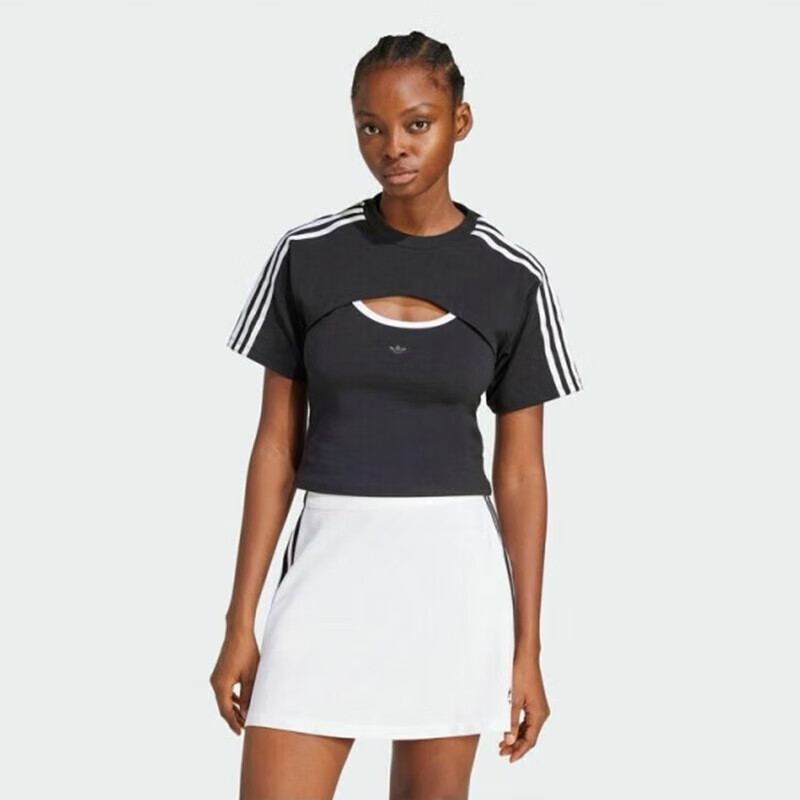 阿迪达斯 （adidas）女子经典运动修身短袖T恤JD0042 JD0042 XS