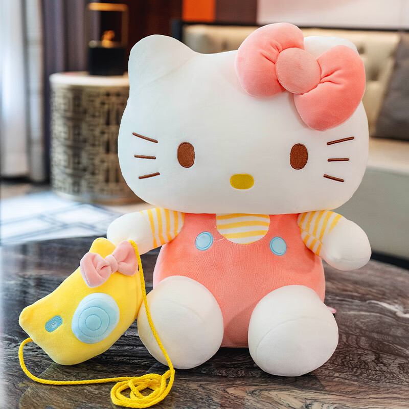 凱蒂貓正版HelloKitty公仔凱蒂貓玩偶布娃娃泡泡機貓咪毛絨玩具生日禮物 相機KT 【正版授權】12寸，33厘米