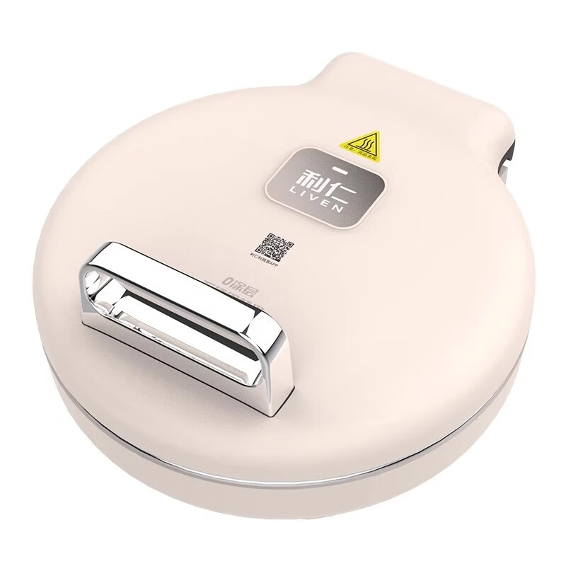 利仁不锈钢电饼铛家用0涂层双面加热多功能电煎锅烙饼新款煎锅 米色28cm【小钢人】电饼铛+0涂层+38mm深盘