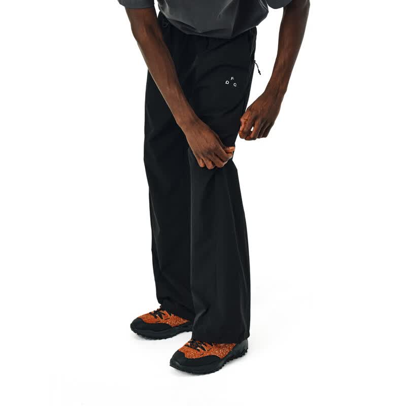 FPA户外轻薄透气弧线剪裁速干裤夏季宽松显瘦运动长裤直筒休闲男裤子 黑色 XL