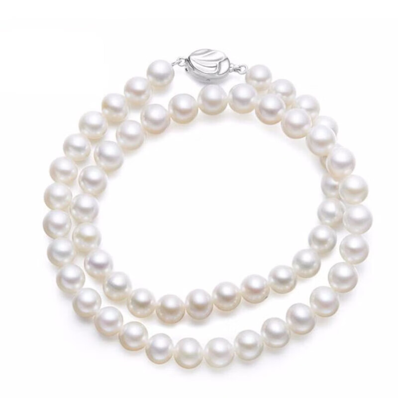 新款淡水珍珠项链妈妈款颈链近正圆送老婆母亲节生日礼物 淡水珍珠项链8-9mm