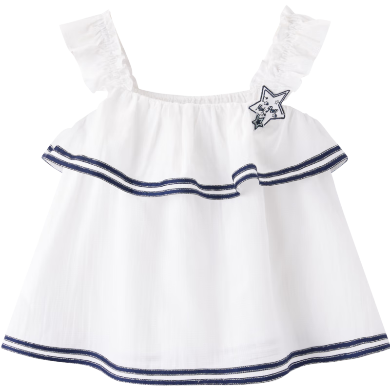 MiniPeace太平鳥童裝夏女童上衣F2CDE2614 白色 110