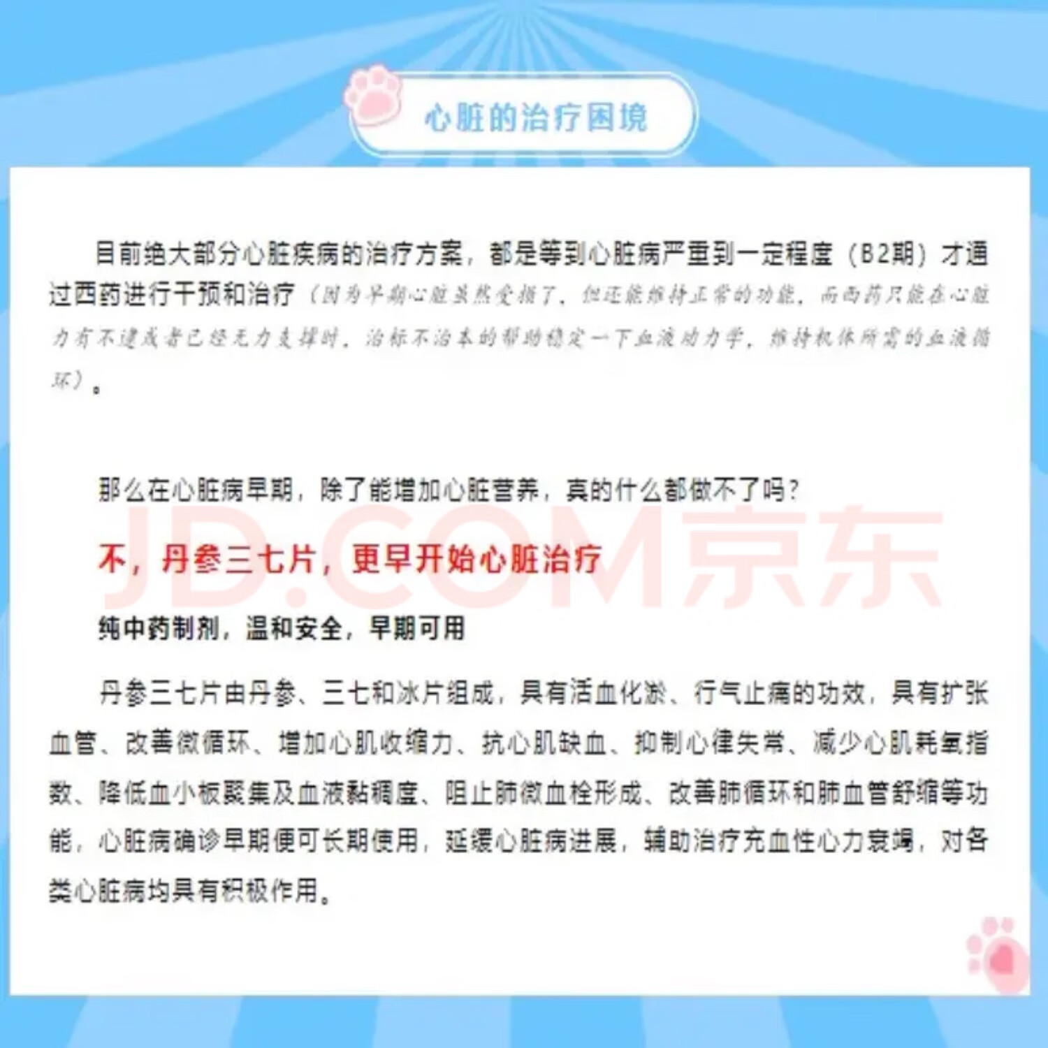 爱迪森速复安丹参三七片活血化瘀理气止痛狗犬充血性心力衰竭60片一盒 速复安60片一盒 【刮码发货】