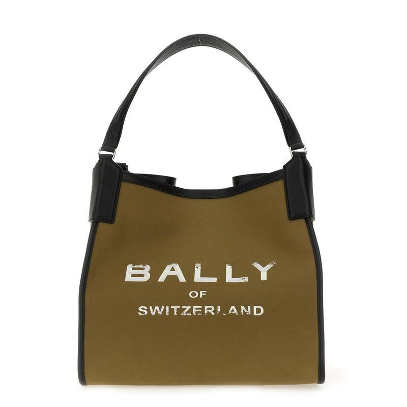 巴利（BALLY）意大利制造棉牛皮拼接手提購物袋男大號休閑商務(wù)帆布包 MULTICOLOUR UNI