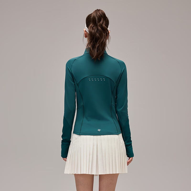 ellesse小贝壳时尚修身显瘦插肩网球运动外套 墨绿色 L