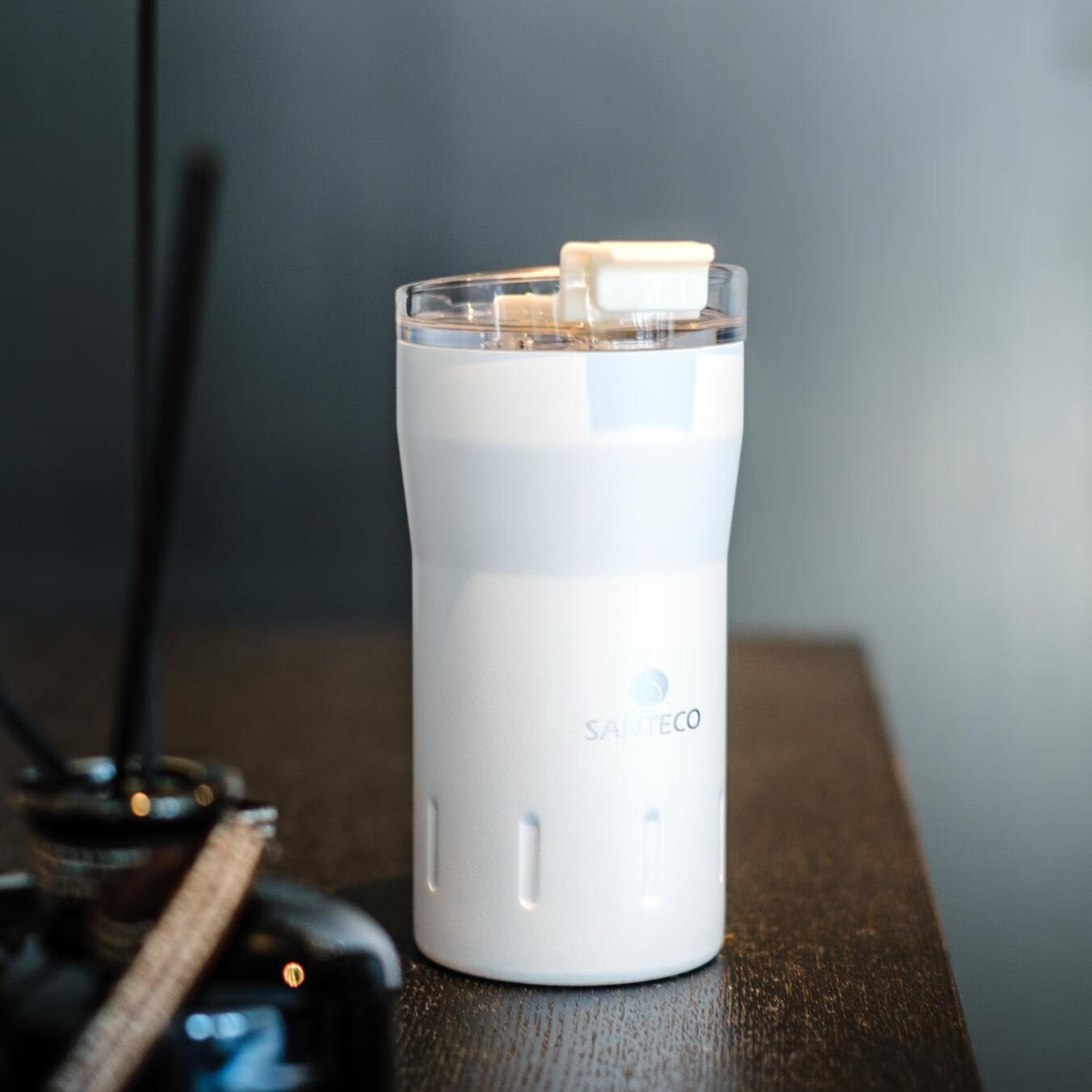 圣迪谷保温杯水杯高颜值学生咖啡杯便携长效保温随行杯可乐杯奶白色