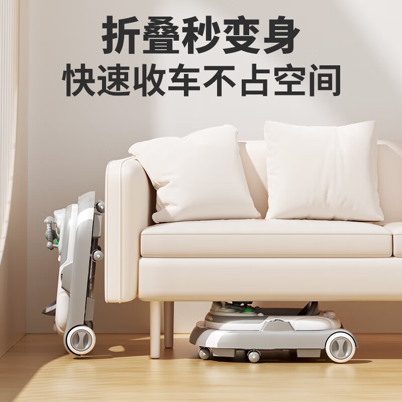 爱豆猫婴儿宝宝学步车防o型腿2025款多功能轻便折叠学步手推车9个月以上 顶配款-高级灰-音乐盘+推把+脚垫