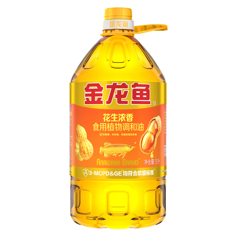 金龙鱼 食用油 花生浓香型浸出  食用植物调和油5L（新老包装随机发货）