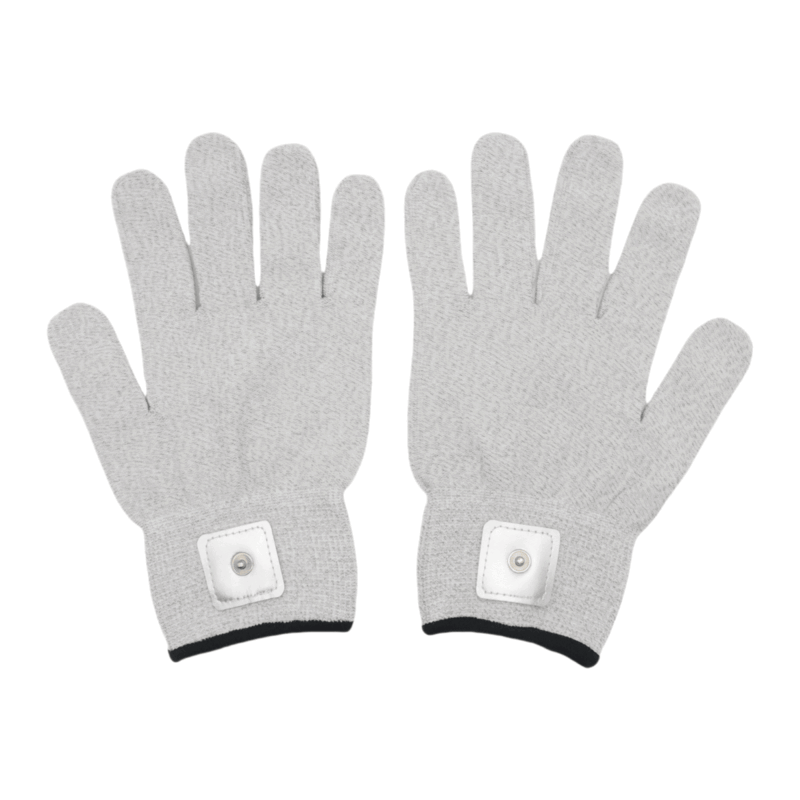 银纤维贴皮脉冲电疗经络按摩电极保健推拿手套适用各种理疗仪 浅灰色