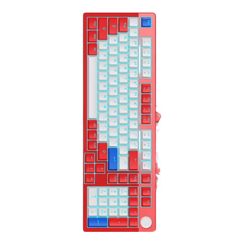 達爾優(yōu)EK815pro機械鍵盤 有線游戲鍵盤98配列 多媒體旋鈕全鍵無沖背光拼色鍵盤 乘風破浪-夢遇HiFi軸