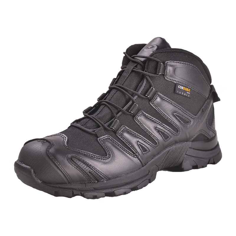 际华通瑞户外登山鞋男中帮透气防滑耐磨战术靴沙漠徒步鞋 黑色(登山防水) 45