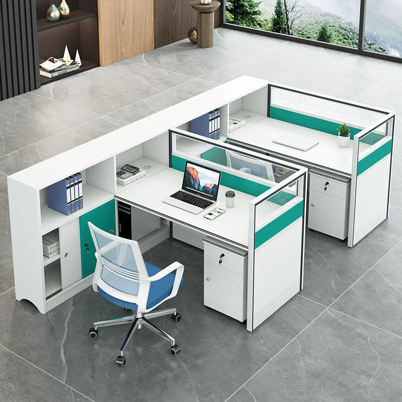 北欧宜家简约办公桌椅组合办公室职员屏风卡位员工电脑桌子家具 单人