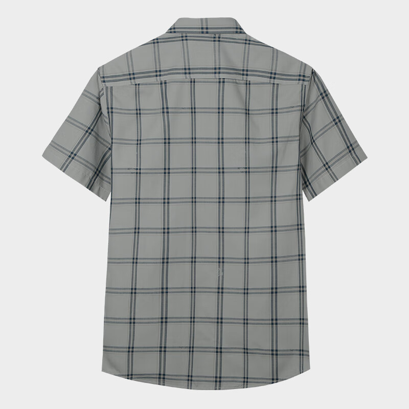 才子（TRIES）【莫代尔】男士短袖衬衫2026新款夏季轻薄柔软格纹商务休闲衬衣 灰绿色 2XL (180/96A)