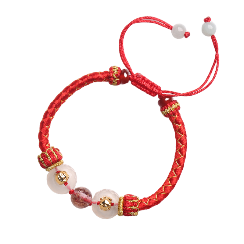 灵机生活馆麦玲玲设计款2026年三合六合红绳手本命年太岁转运珠手链新年礼物 【属牛佩戴】2026款三合生肖红绳
