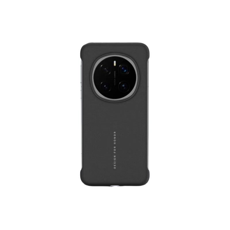 华为（HUAWEI）适用于荣耀选Magic7Pro手机壳荣耀Magic7皮革保护套后壳半包无边 荣耀选黑色皮革保护壳 荣耀Magic7Pro