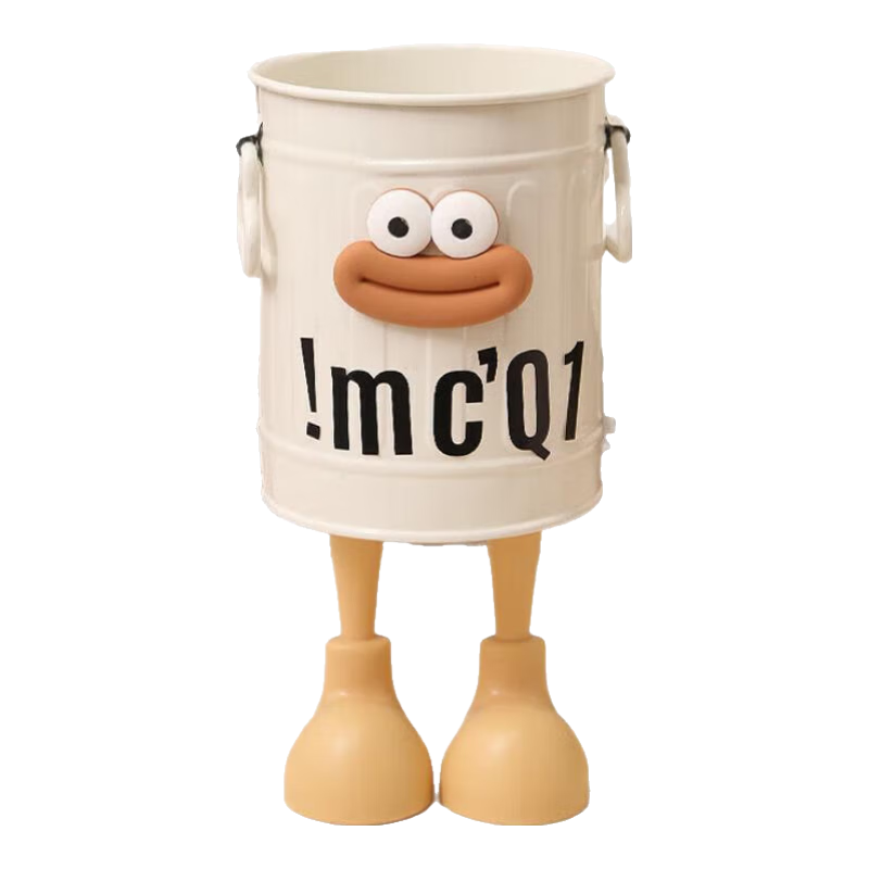 箱居創(chuàng)意筆筒收納盒卡通收納筐學(xué)生宿舍化妝品收納籃可愛筆筒創(chuàng)意擺件 粉色1套+貼紙+腿