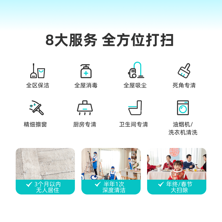 【轻喜到家】家政保洁 全屋深度大扫除K系列 精细深度保洁 钟点工 小时工上门服务 面积≤160㎡ k8【北上广深杭珠】