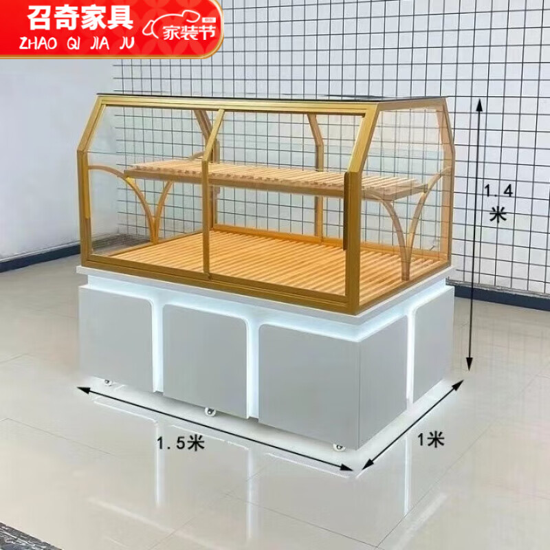 康浪面包柜面包展示柜展柜貨架蛋糕店柜臺(tái)商用實(shí)木中島柜邊柜展柜 主圖款一梯形中島柜每/米