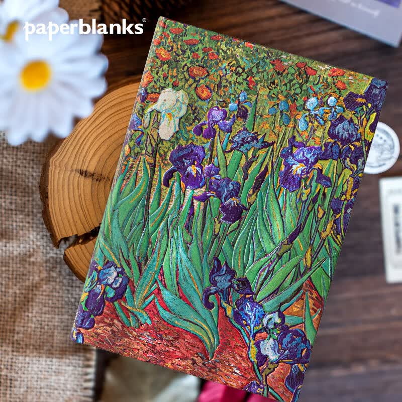 paperblanks佩兰克笔记本本子梵高的鸢尾花高颜值高档毕业礼物生日学生送礼日记本手帐记事本文具复古 梵高的鸢尾花/中本/横线