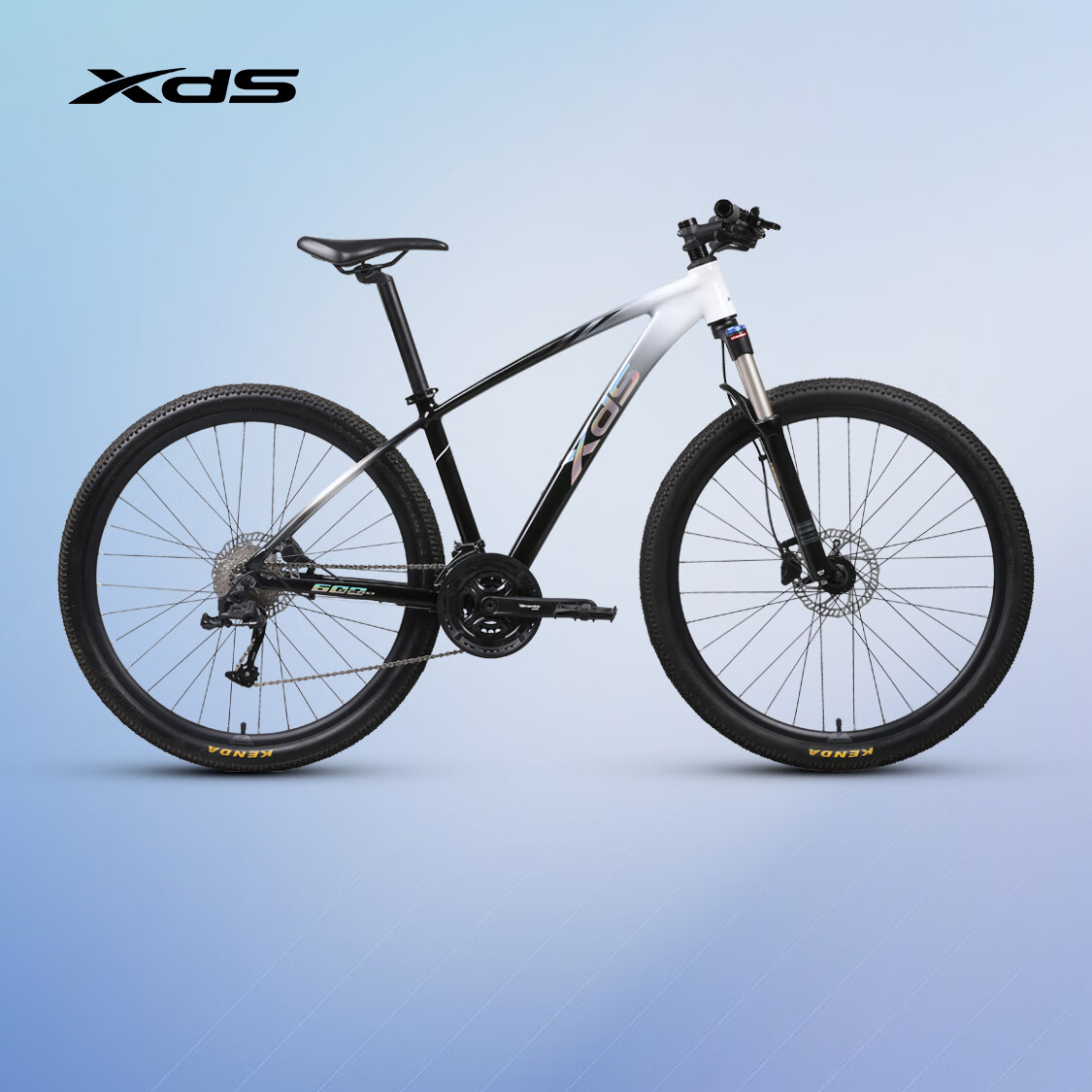 喜德盛山地自行车英雄600油压碟刹X6铝合金车架27.5轮径27速变速 暗夜雅白17寸(身高170-185)