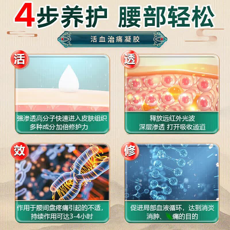 藤原石川制薬腰间盘突出膏药腰肌劳损压迫神经腰疼腰痛膏贴腰椎间盘突出进口药 特效膏 50个*1盒 【泰国透骨膏】 腰椎特效疗效专用最好的膏