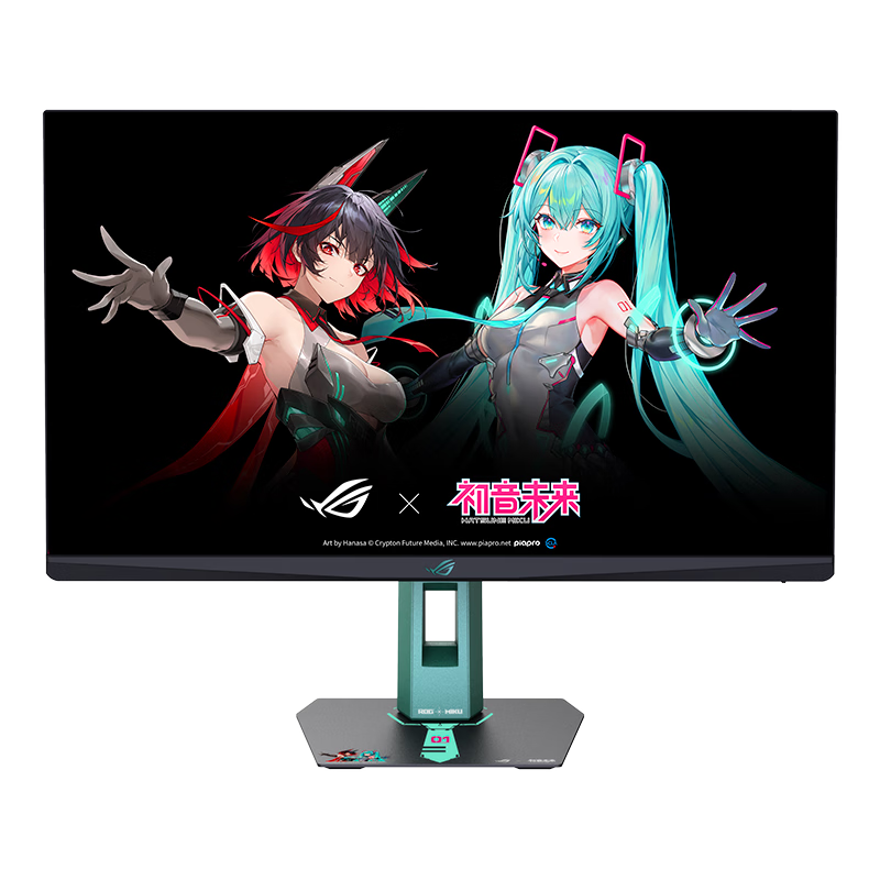 華碩ROG 絕神 RO姬x初音未來(lái)版 27英寸2K顯示器240Hz電競超頻260Hz 0.3ms響應 HDR400 G-SYNC HDMI2.1