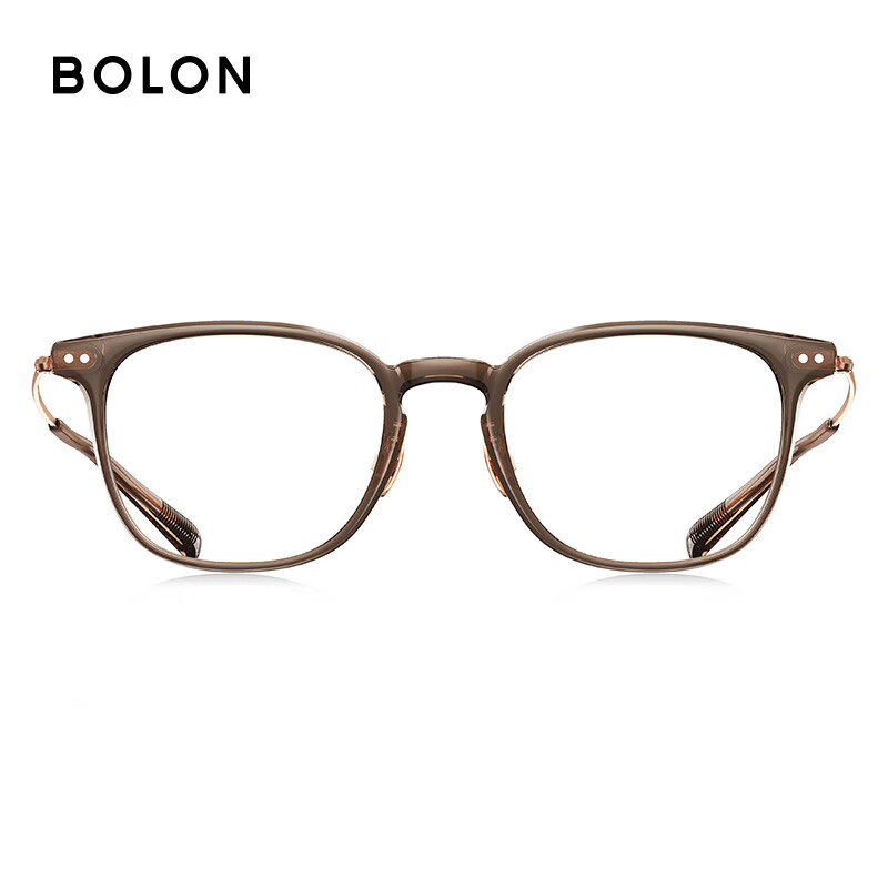 暴龙(BOLON)近视眼镜框 厂家直发 复古胶框男女镜架 暴龙眼镜 BJ5201 B21-透棕色镜框 此项仅单框-镜框支持试戴