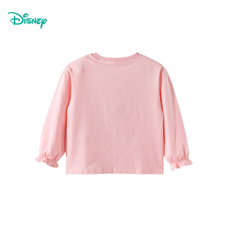 迪士尼宝宝(Disney Baby)秋季新款童装男女儿童米奇卡通透气百搭纯棉亲肤7A级抗菌长袖T恤 ZD3ES024桃粉 120